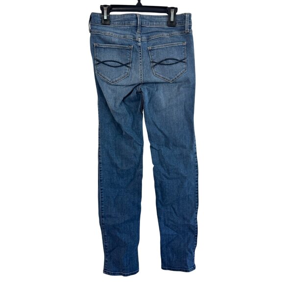 Guess Womens Mid Rise Jeans Medium Wash 24 Distressed Cropped Denim Straight Leg - Picture 3 of 6